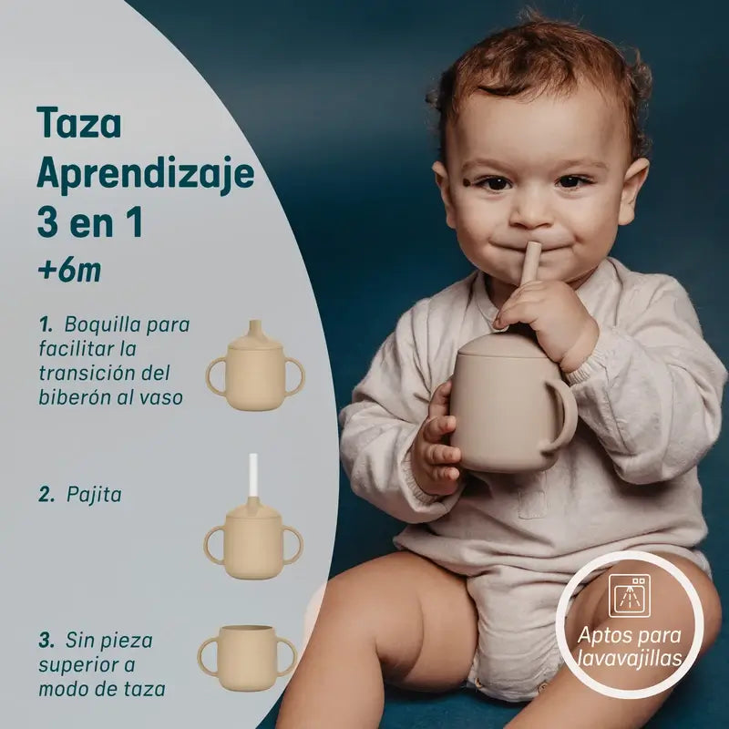 Suavinex Learning Cup 3-in-1-Silikon, +6 Monate, Rosa