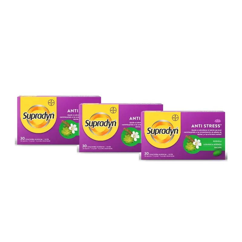 Supradyn Anti-Stress Konzentration und Gedächtnis, Packung mit 3 x 30 Tabletten