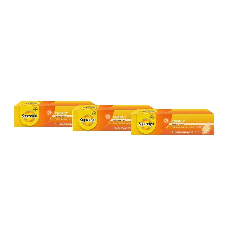 Supradyn Energy – Vitamine und Energie, Packung mit 3 x 15 Brausetabletten