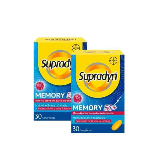 Supradyn Memory 50+ – Vitamine, Mineralstoffe und Energie mit Ginseng, Packung mit 2 x 30 Tabletten