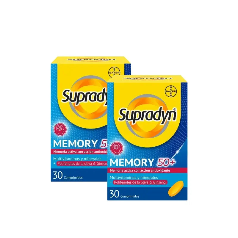 Supradyn Memory 50+ – Vitamine, Mineralstoffe und Energie mit Ginseng, Packung mit 2 x 30 Tabletten
