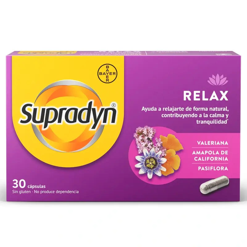 Supradyn Relax, Ruhe und Gelassenheit mit Passionsblume und Baldrian, 30 Kapseln
