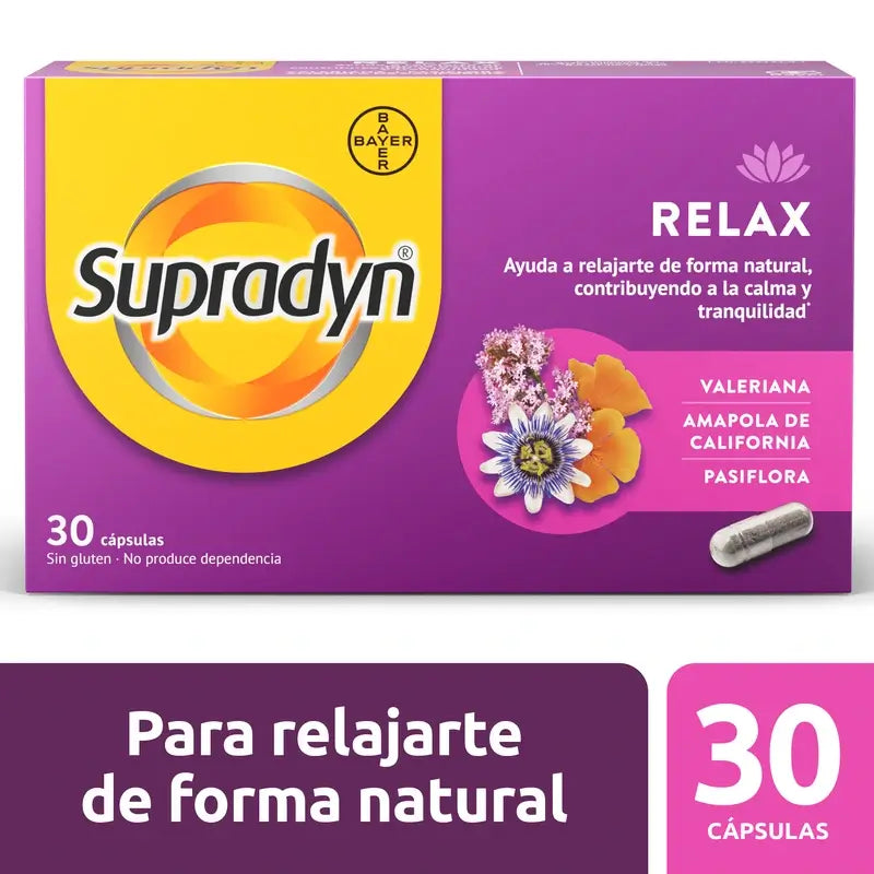 Supradyn Relax, Ruhe und Gelassenheit mit Passionsblume und Baldrian, 30 Kapseln