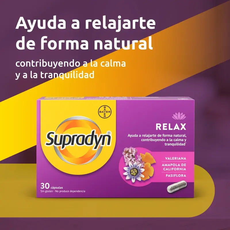 Supradyn Relax, Ruhe und Gelassenheit mit Passionsblume und Baldrian, 30 Kapseln