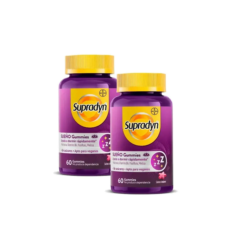 Supradyn Schlaf und Gelassenheit Gummibonbons mit Melatonin und Vitamin B6, Packung mit 2 x 60 Gummibonbons