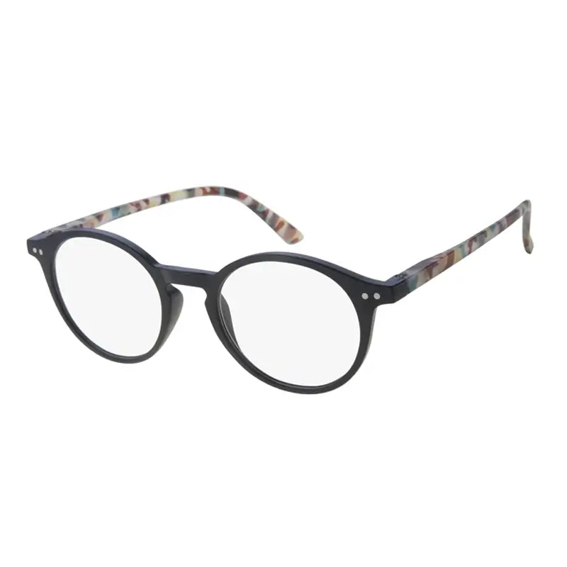 Surgicalmed Euro Optics Gala Presbyopia Lesebrille (Mattschwarz, weiße/braune Bügel und silberne Verzierung) (+2.50)