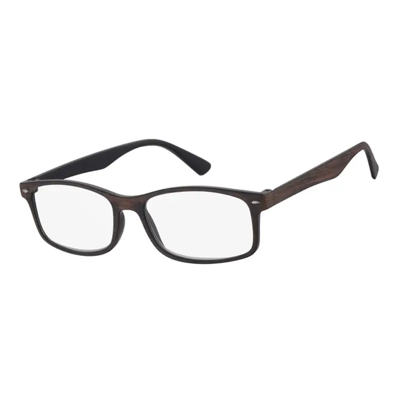 Surgicalmed Euro Optics Iris Presbyopia Lesebrille (Innen schwarz, außen mattbraunes Holzfinish, vernickelte Fassung) (+1.50)