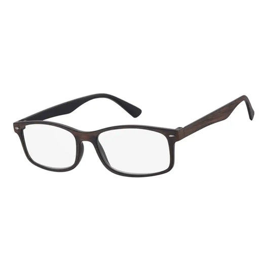Surgicalmed Euro Optics Iris Presbyopia Lesebrille (Innen schwarz, außen mattbraunes Holzfinish, vernickelte Fassung) (+1.50)
