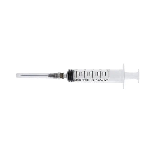 Surgicalmed Rays Einwegspritzen 5 Ml Drei Körper Zentral Luer Konus Mit Nadel 21G 0,8X38 Mm Inj/Light - Box mit 100 Stück, 100 Stück.