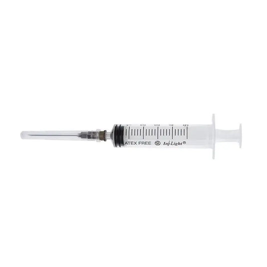 Surgicalmed Rays Einwegspritzen 5 Ml Drei Körper Zentral Luer Konus Mit Nadel 23G 0,65X30 Mm Inj/Light - Box mit 100 Stück, 100 Stück.