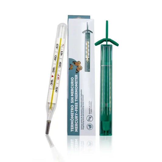 Surgicalmed Tezaro Pharma Quecksilberfreies Gallium-Thermometer mit Vergrößerungslinse und Schütteltasche, 1 Stk.
