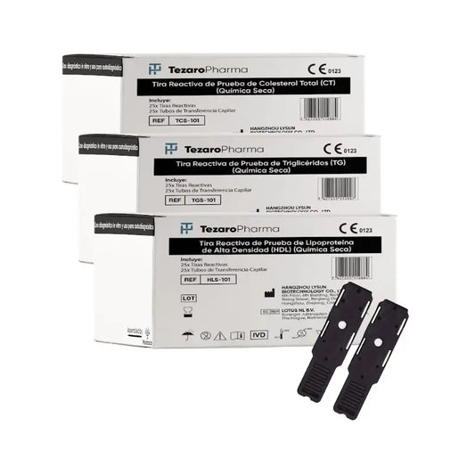 Surgicalmed Hdl Cholesterin Teststreifen & Röhrchen, 25 Streifen + 25 Röhrchen