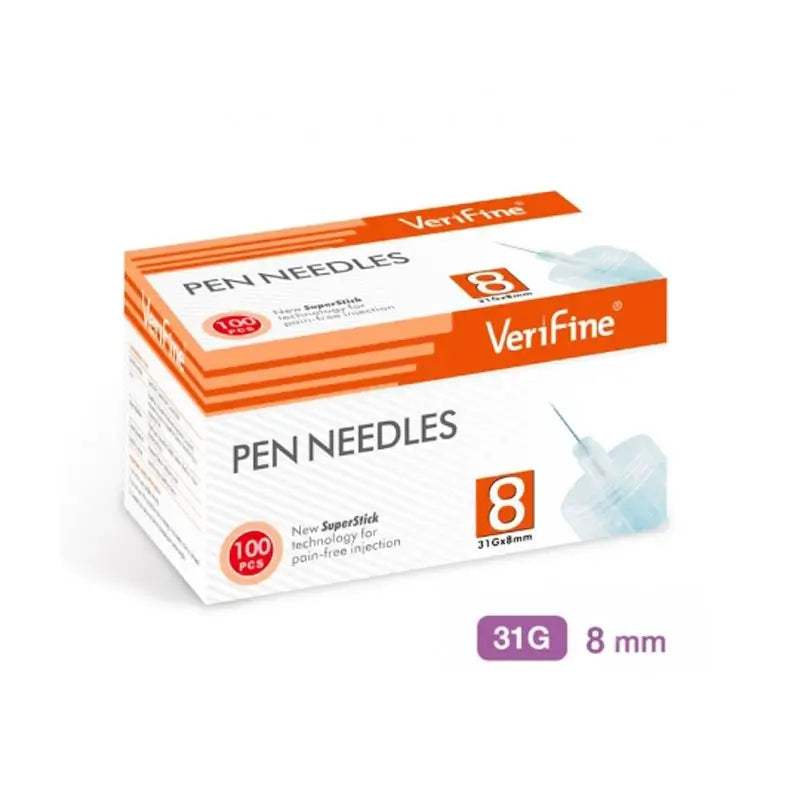 Surgicalmed Verifine Insulin Pen Nadeln 31G X 8 Mm - Schachtel mit 100 Stück, 100 Stück.