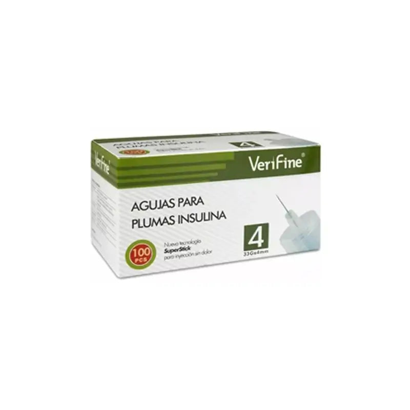 Surgicalmed Verifine Insulin Pen Nadeln 33G X 4 Mm - Schachtel mit 100 Stück, 100 Stück.