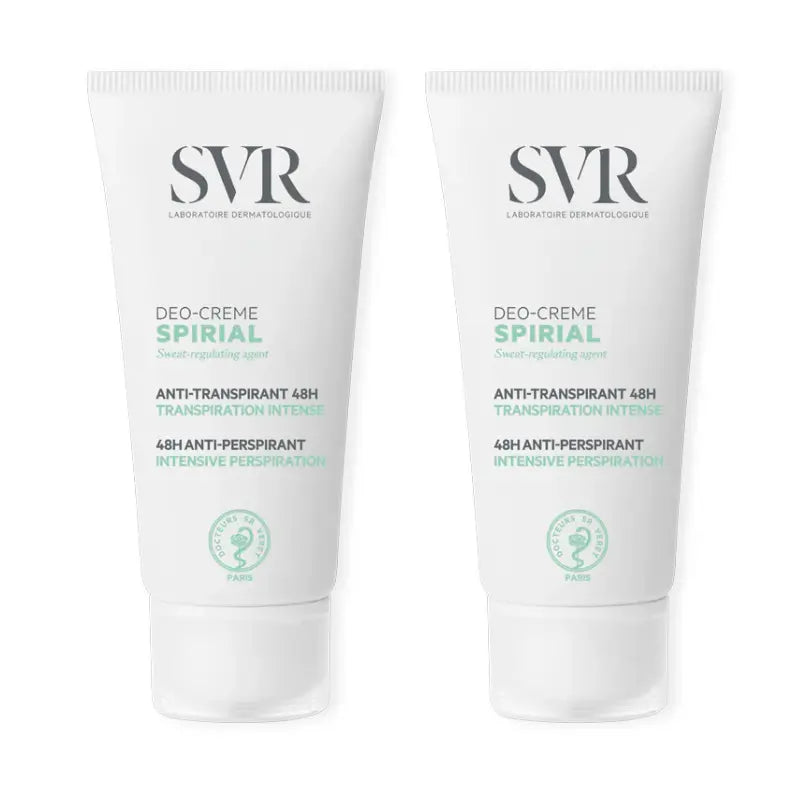 Svr Duplo Spirial Antitranspirant Deodorant Creme 48H, 2 X 50 Ml
