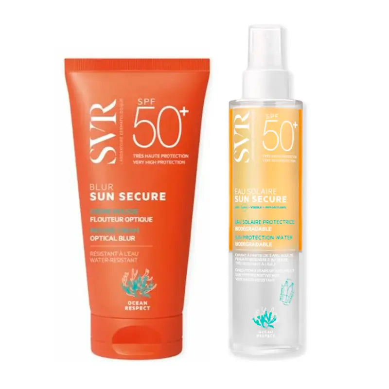 Svr Pack Sun Secure Blur Spf50+ Unparfümiert 50 Ml + Sun Secure Eau Solaire Spf 50 + 200 Ml