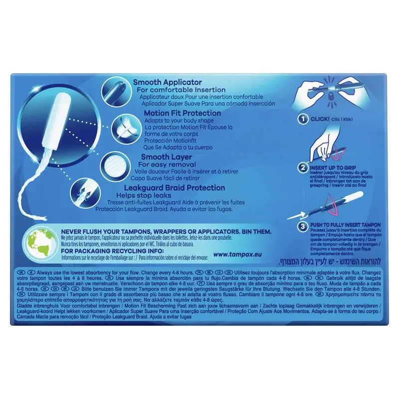 Tampax Compak Pearl Regular Tampons mit Applikator, 36 Stück