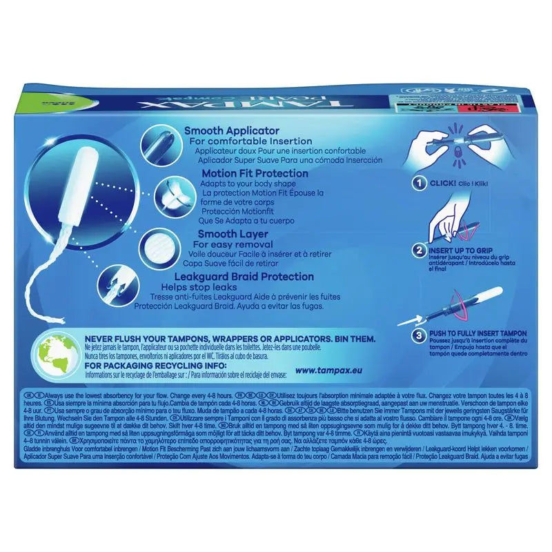 Tampax Compak Pearl Super Tampons mit Applikator, 36 Stück