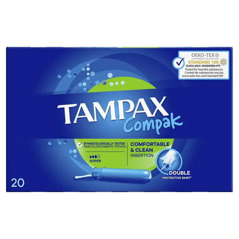 Tampax Compak Super Tampons mit Applikator, 20 Stück