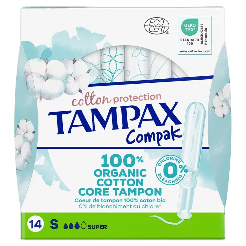 TAMPAX Cotton Protection Super Tampons mit Applikator 16 Stück.