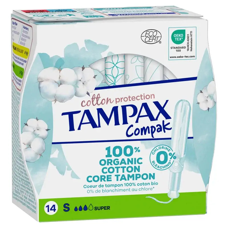 TAMPAX Cotton Protection Super Tampons mit Applikator 16 Stück.