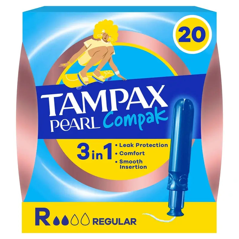 Tampax Pearl Compak Regular Tampons mit Applikator, 20 Stück