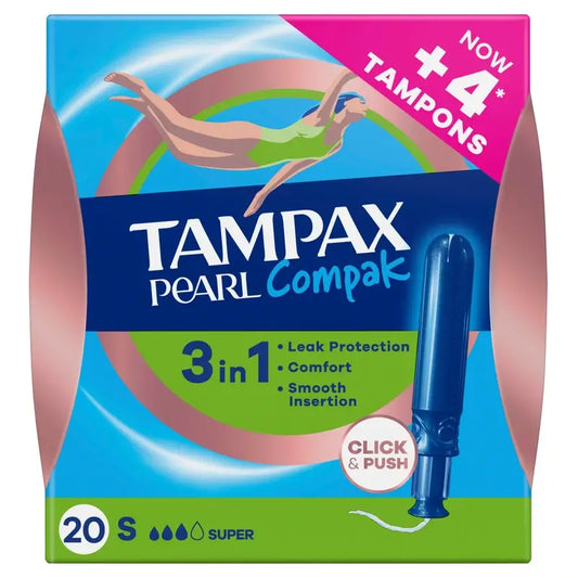 Tampax Pearl Compak Super Tampons mit Applikator, 20 Stück