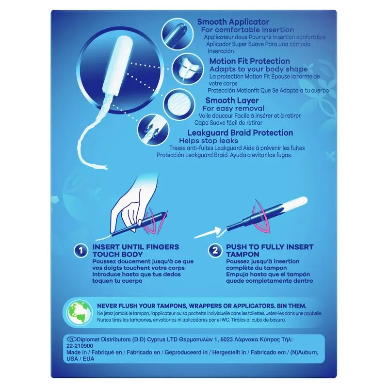 Tampax Pearl Lites Tampons mit Applikator, 18 Stück