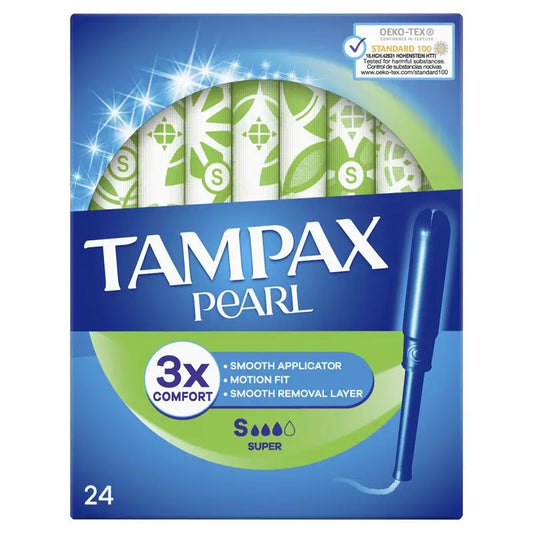 Tampax Pearl Super Tampons mit Applikator, 24 Stück