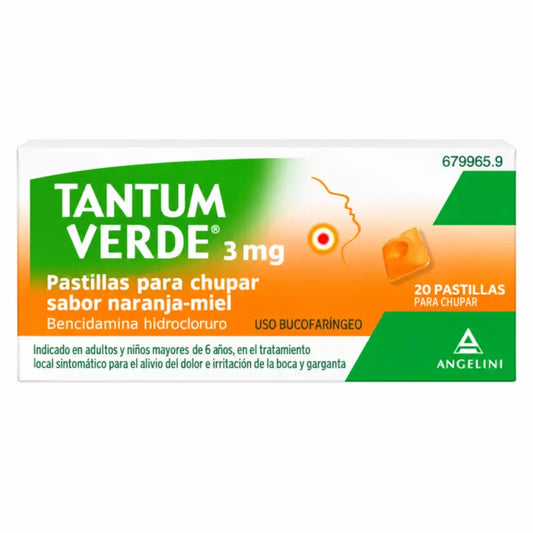 Tantum Verde Orange-Honig-Geschmack 20 Lutschtabletten