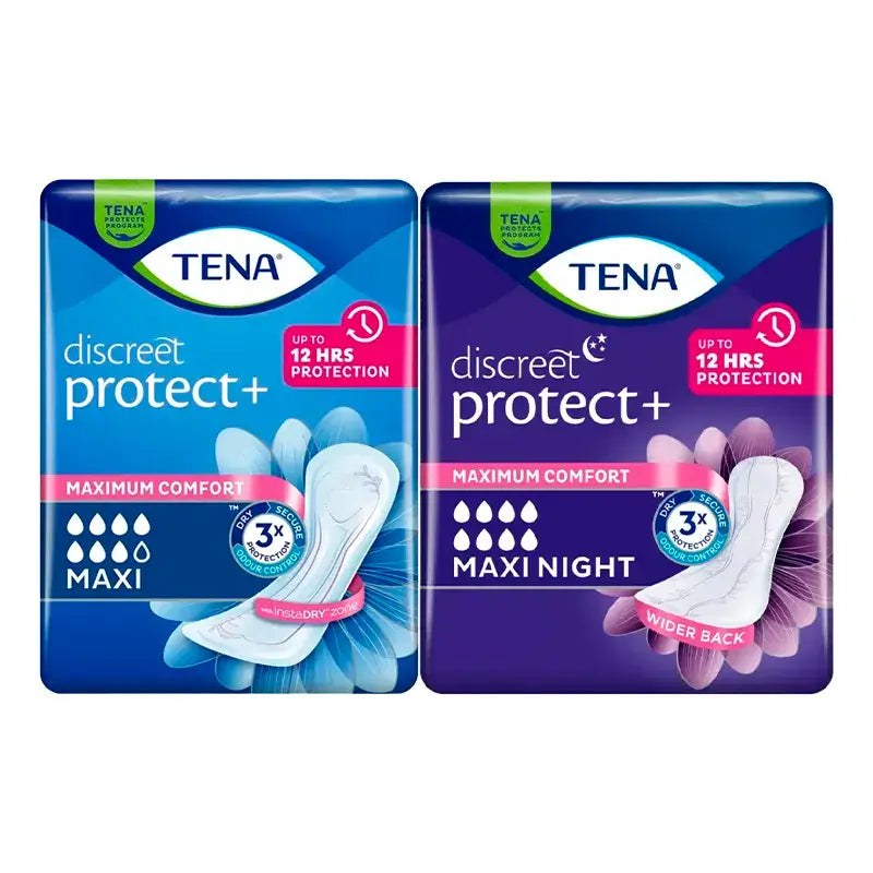 TENA Discreet Maxi 12 Stück + Maxi Night 12 Stück - 12 Tage