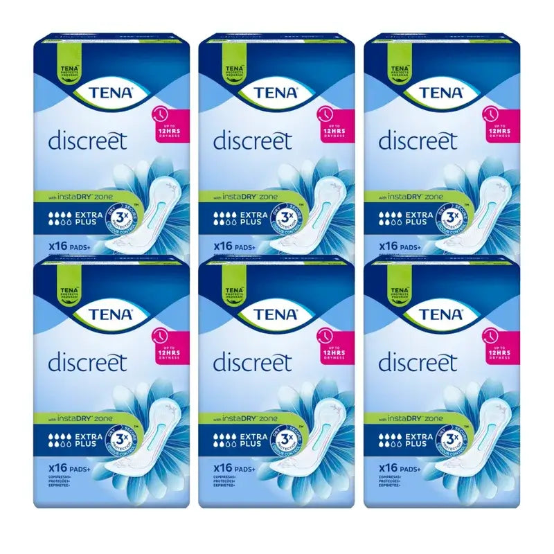 Tena Pack Discreet Extra Plus, 6 x 16 Einheiten