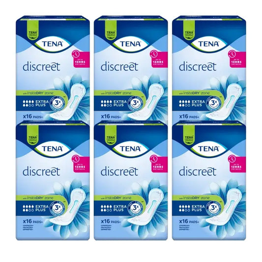 Tena Pack Discreet Extra Plus, 6 x 16 Einheiten