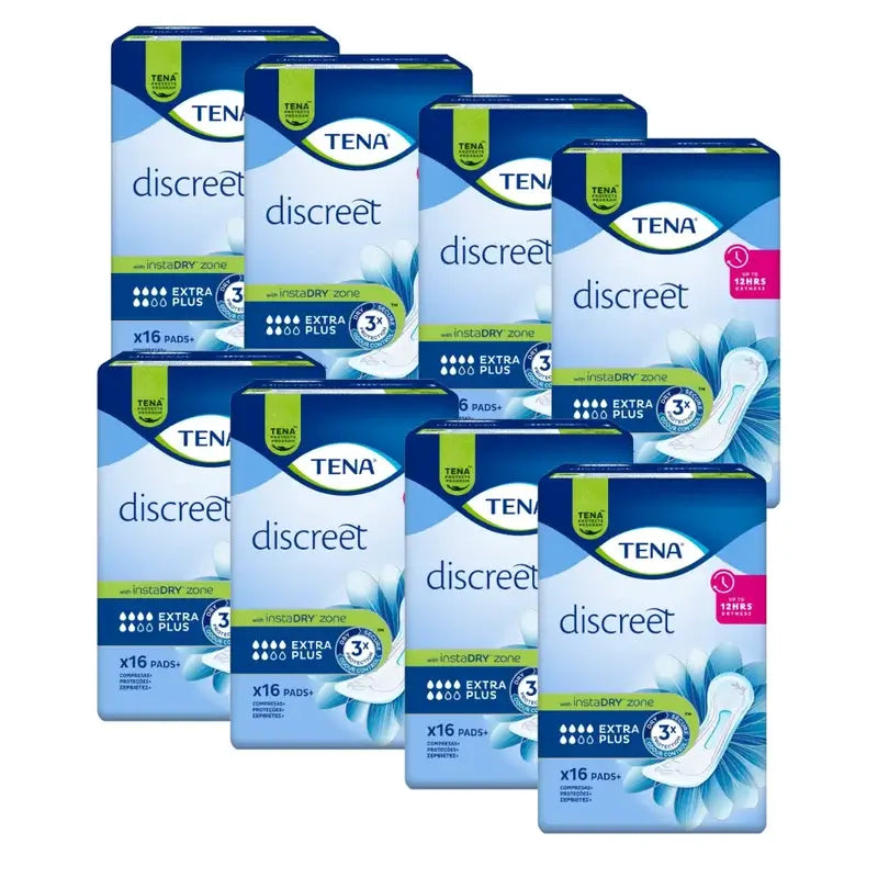 Tena Pack Discreet Extra Plus, 8 x 16 Einheiten