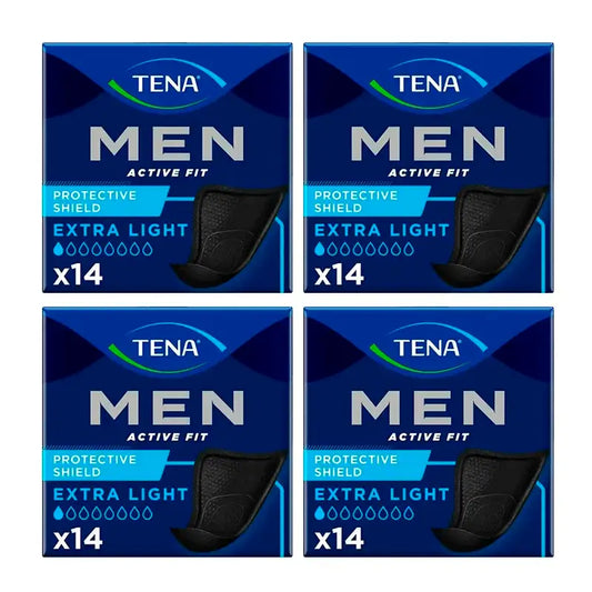 Tena Pack Men Schutzschild Extra Light, 4 X 14 Einheiten