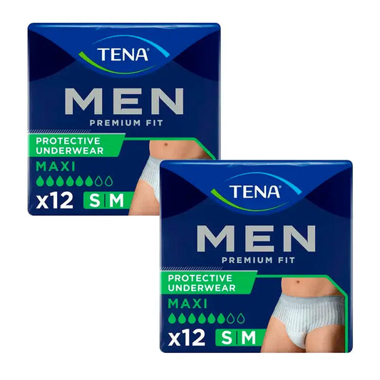 Tena Pack Herrenhosen Premium Fit Größe S-M, 2 X 12 Stück