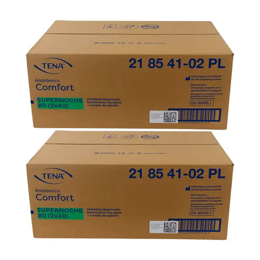 Tena Anatomische Windelpackung Super Night Windel Einheitsgröße, 2 x 80 Stück