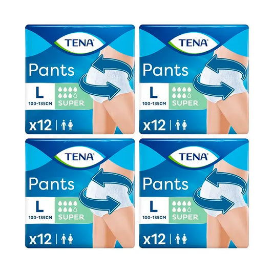 Tena Pack Pants Absorbierende Inkontinenzhosen Leichter Urin Super Large Size, 4 X 12 Einheiten