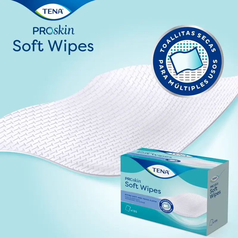 Tena Proskin Dry Towelette, 135 Stück