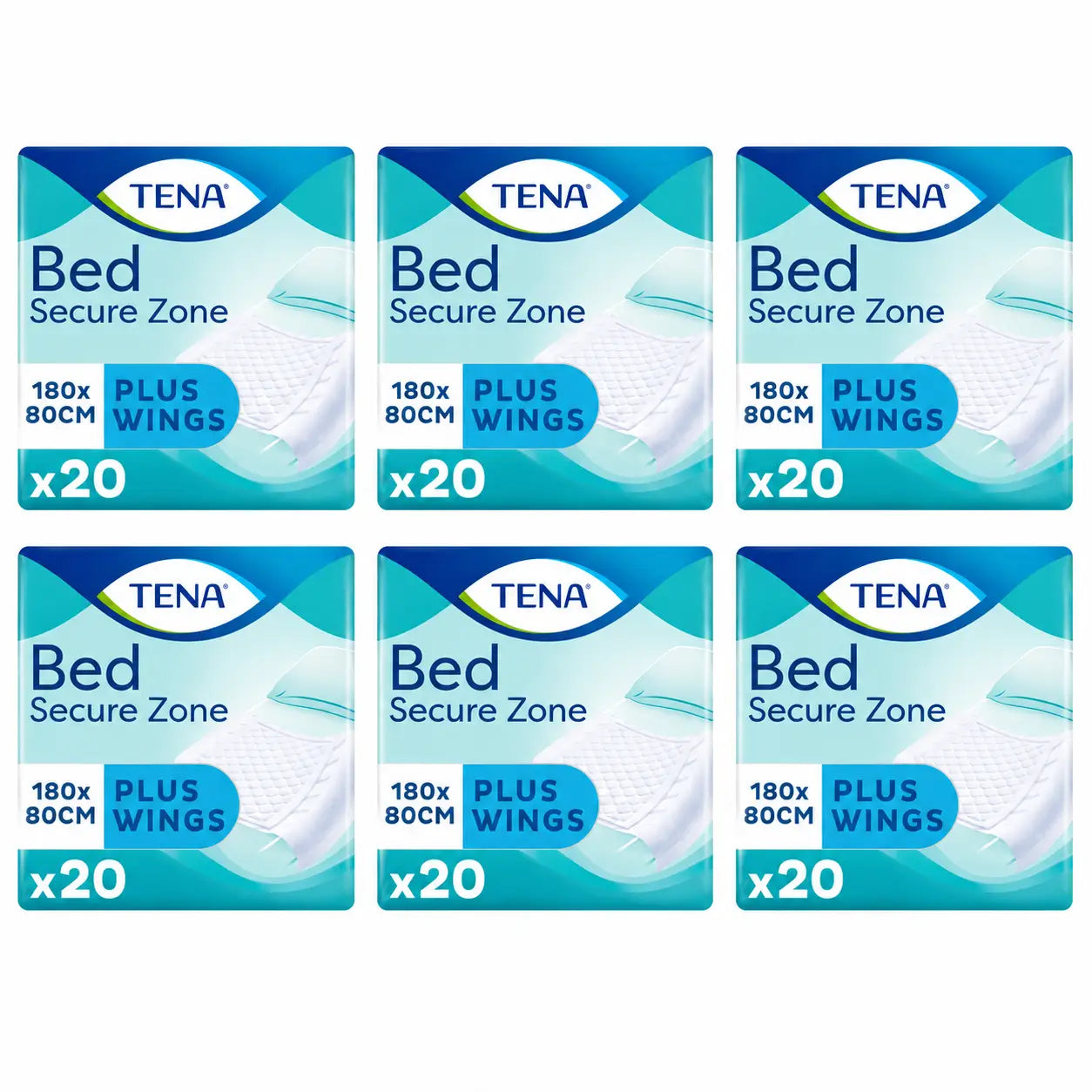 Tena Bed Protector Bed Plus 80 X 180, 20 Stück, 6er-Pack