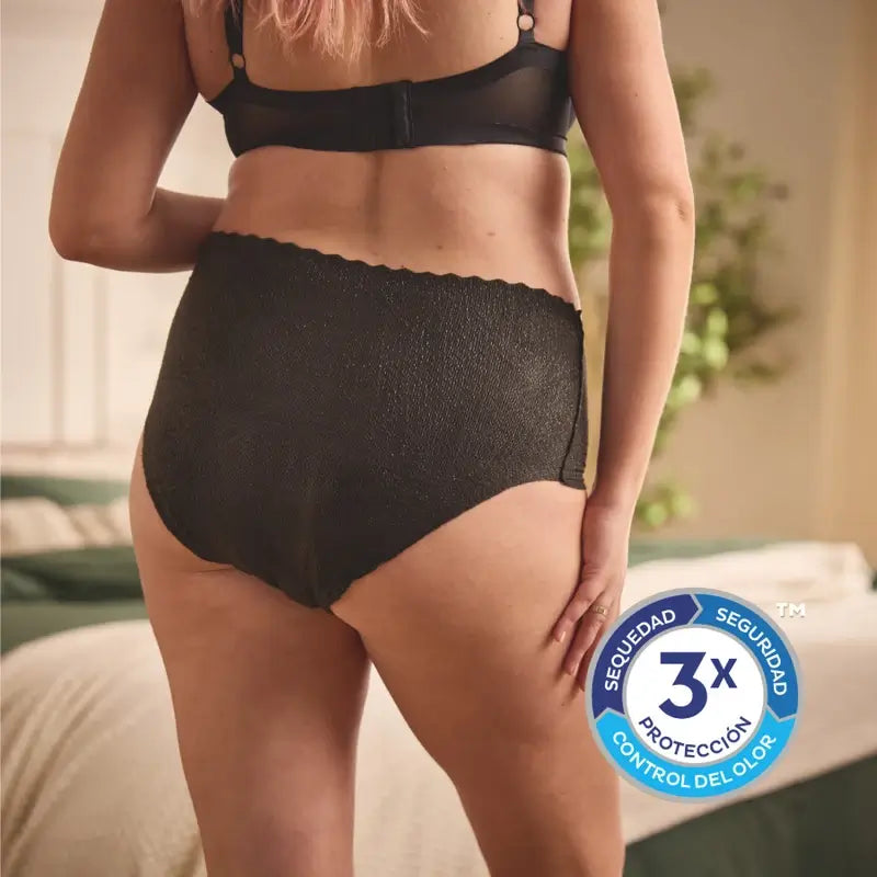 Tena Silhouette Schwarz Hohe Taille Medium , 9 Stück.