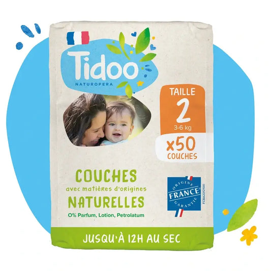Tidoo Windeln Größe 2 3/6 Kg Eco , 58 Einheiten