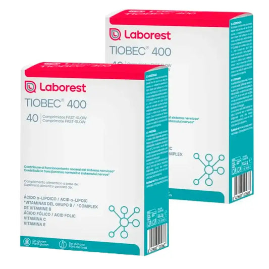 Tiobec 400 Nahrungsergänzungsmittel, Packung 2 x 40 Tabletten Fast-Slow