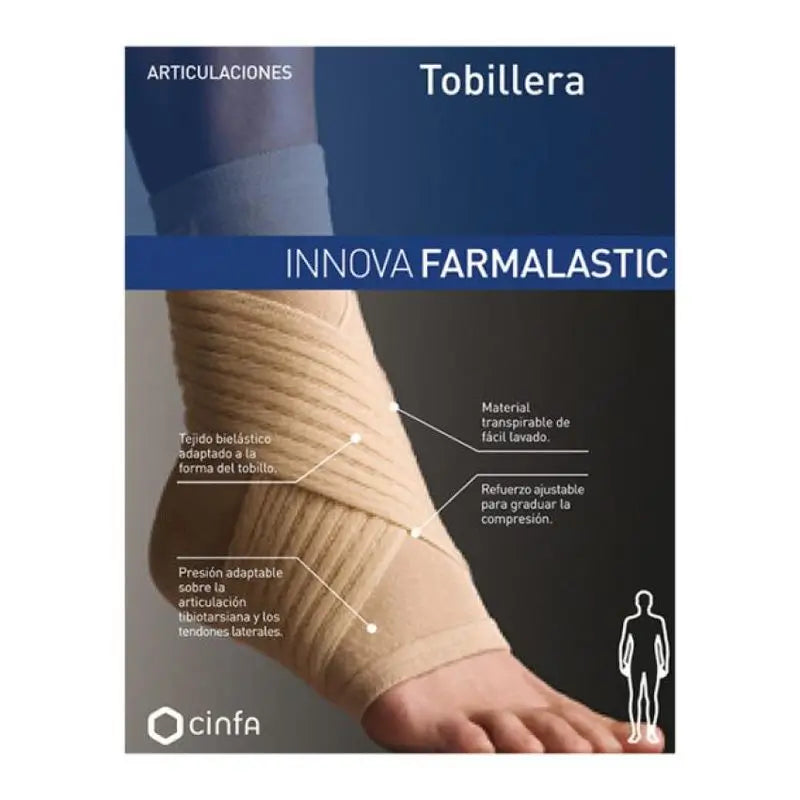 Farmalastic Ankle Support, Extra Large Size Beige