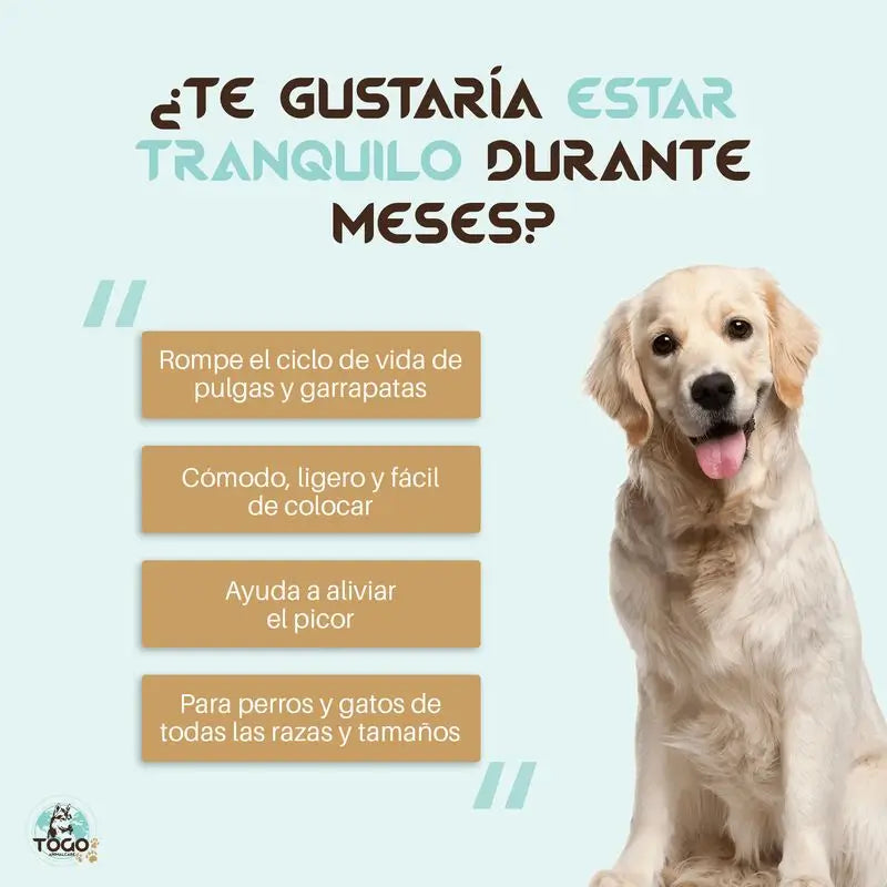 Togo Anti-Parasiten-Halsband für Hunde aller Größen - Weiß