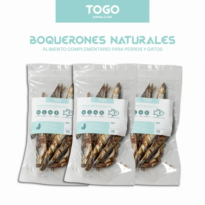 Togo Snack Natürliche getrocknete Sardellen, 3er Pack