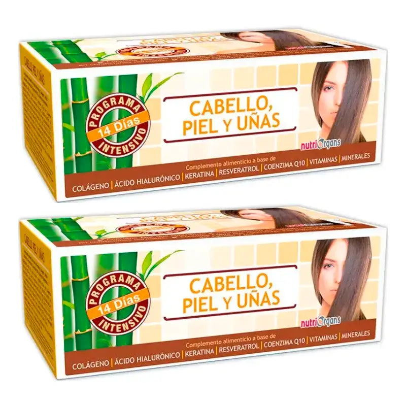 Tongil Nutriorgans Haare Haut & Nägel , Packung 2 x 10 Ml x 14 Fläschchen