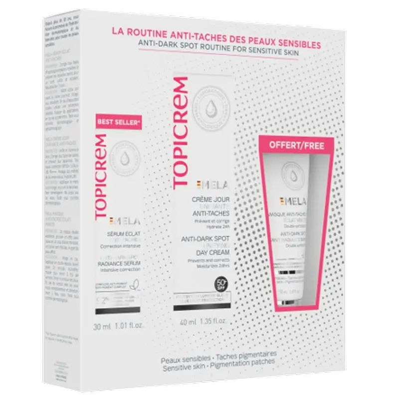 Topicrem Mela Serum Box 30 Ml + Tagescreme 40 Ml + Maske 50 Ml