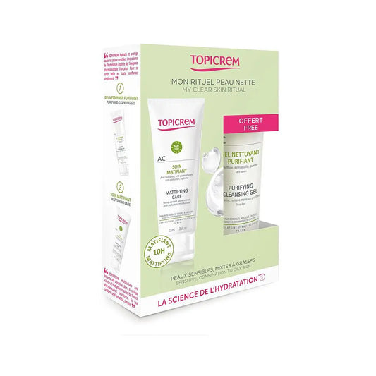Topicrem Matifying Care 40ml + Purifying Gel 75ml Free Gift