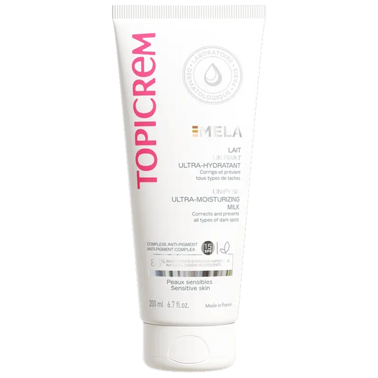 Topicrem Mela Ultra-feuchtigkeitsspendende, vereinheitlichende Körpermilch Spf15, 200 ml